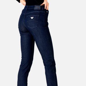 ARMANI JEANS  WOMEN'S STRAIGHT FIT RAW DENIM JEANS